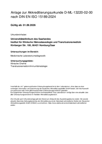 Liste der Analyten