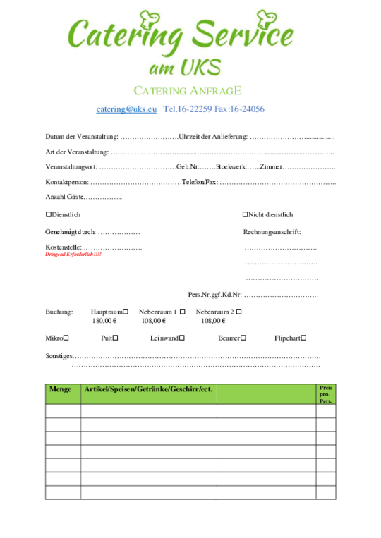 Bestellformular f&uuml;r Catering-Service (PDF)