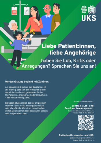 Infoplakat Ansprechpartner für Patienten umd Besucher (PDF)