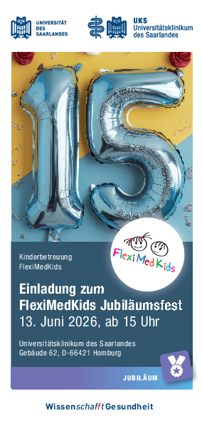 Einladungsflyer zum Jumbiläum 15 Jahre FlexiMedKids am 13. Juni 2026