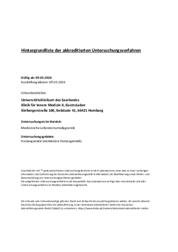 Hintergrundliste Untersuchungsverfahren